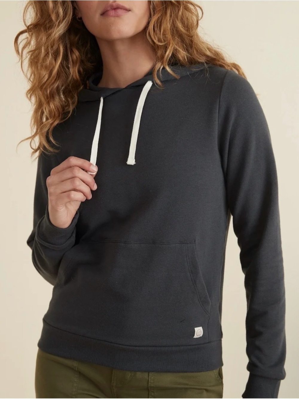 Marine Layer Sz XS Charcoal Hooded Pullover Hoodie Sweatshirt NBA Logo on Cuff